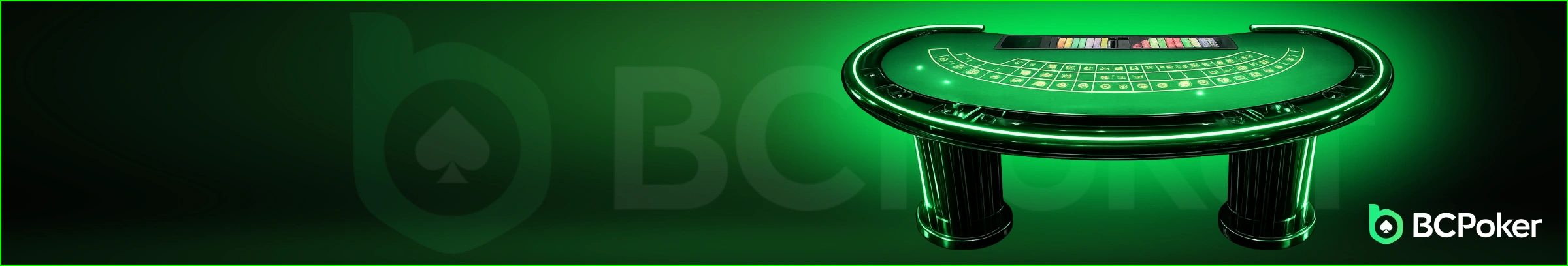 Neon green casino table isolated on transparent background.